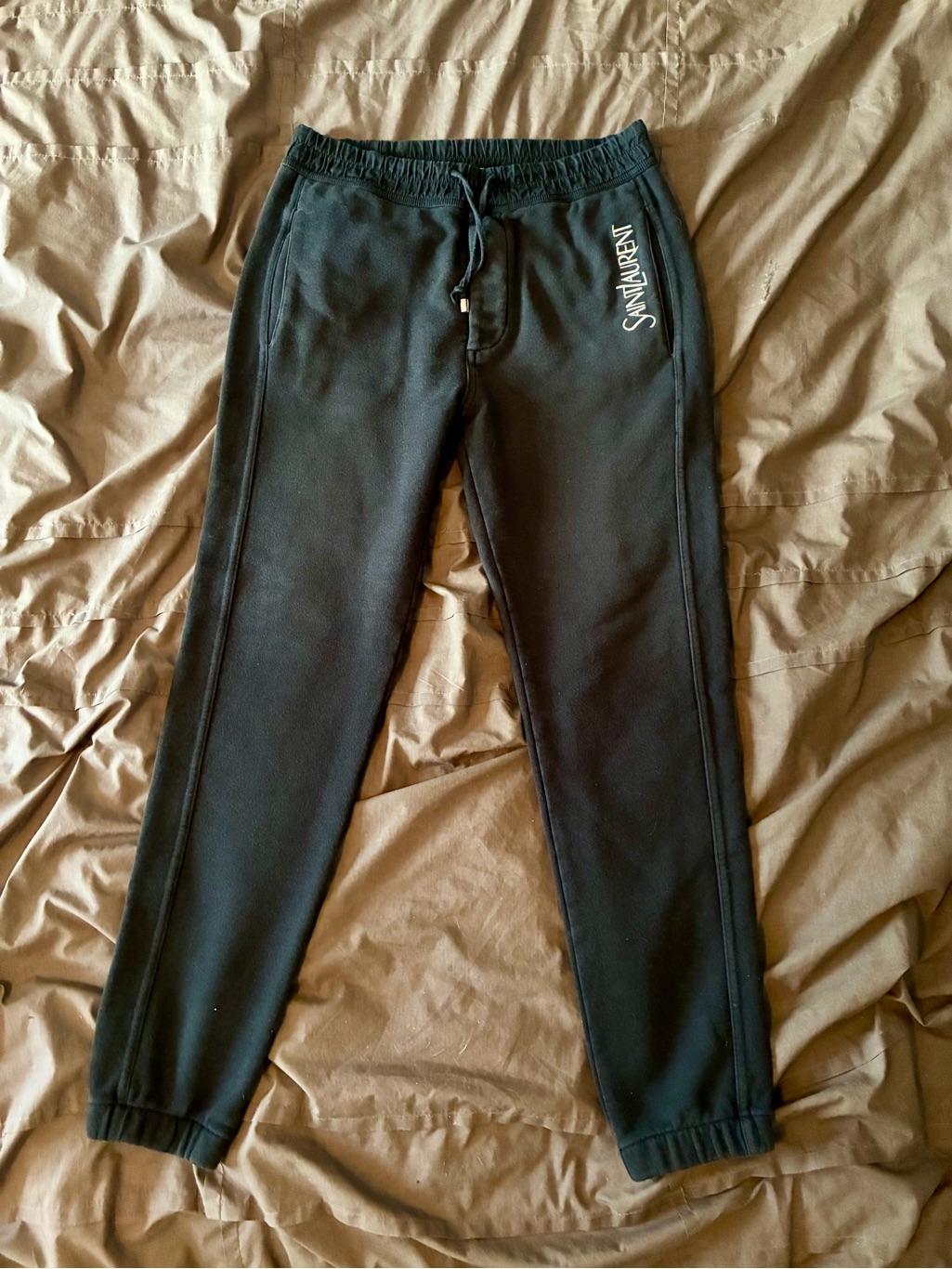 Saint Laurent Paris Logo Black Sweatpants Joggers
